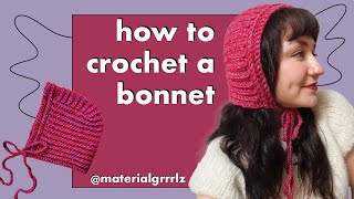 easy crochet bonnet tutorial  beginner friendly [upl. by Naivaf765]