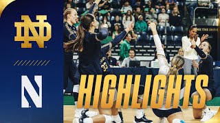 Irish Sweep at Home  Highlights vs Northwestern  Notre Dame Volleyball [upl. by Mushro]