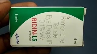 Bidin LS Eye Drops  Brimonidine Tartrate Eye drops Ip 01WV  Bidin LS Eye Drops Uses Side effect [upl. by Nylesor675]