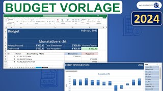 Budget Excel Vorlage Tutorial Anleitung [upl. by Inafetse195]