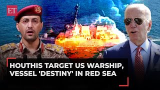 Houthis attack US warships in Red Sea US military destroys 2 drones and 3 missiles in retaliation [upl. by Anilram353]