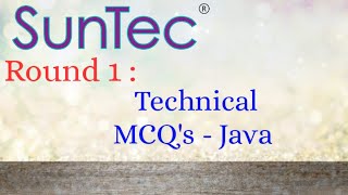 SunTech Round 1 Technical Mcqs on Java  All Questions with Answers [upl. by Dyrrej]