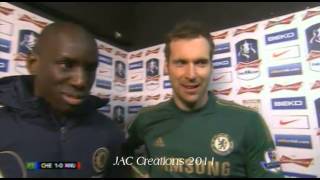 Demba Ba amp Petr Cech Post Match Interview Chelsea 10 Manchester United [upl. by Witty]