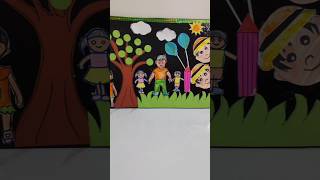 Children day bulletin board ideas children paper paper craft art pls subscribe to my channel 🙏 [upl. by Epilihp636]