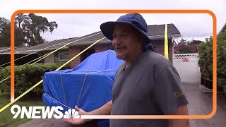 Man Straps Down His Home as Milton Arrives in Florida [upl. by Nalod]