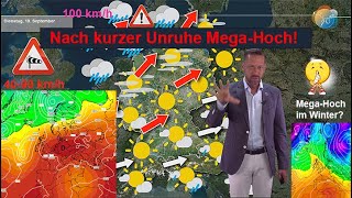 Nach kurzer Unruhe mit Sturm Wärme amp Regen neues MegaHoch Aktuelle Wettervorhersage 19270923 [upl. by Aliac]