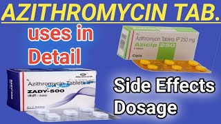 Azee tablet  AZITHROMYCIN 250mg  Azithromycin 500mg tablet uses side effects dosage [upl. by Alyhs]