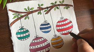 Whimsical Watercolor Wonders Christmas Painting Doodle Galore🎄🖌️ How to draw Christmas doodle🎨 [upl. by Eelam]