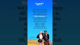 APT lyrics  ROSÉ amp Bruno Mars PreChorus lyrics rosé brunomars apt [upl. by Lynn64]