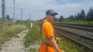 Me Talking to Jay Hu the Beltpack Crew at Oakville CN Yard [upl. by Oemor456]