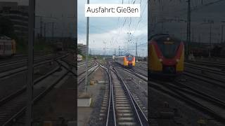 Abfahrt im Bahnhof Gießen Dieseltriebzug LINT 41  BR2648 führerstandsmitfahrt eisenbahn gießen [upl. by Jenesia]