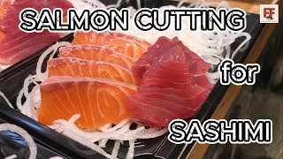 AMAZING Salmon Cutting For SASHIMI  Japanese Street Food [upl. by Mariquilla959]