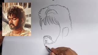 Leo Vijay Thalapathy Pencil drawing  Leo Vijay Thalapathy [upl. by Furlani]