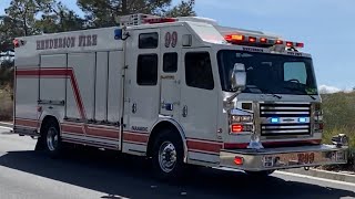 FAST Henderson Fire Department Engine 99 Responding Code 3 With Wail 31921 [upl. by Yttam]