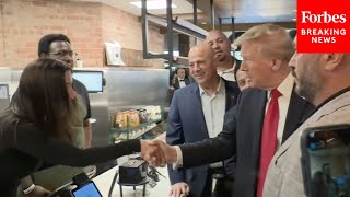 WATCH Trump Meets With Voters At Coffee Shop In Dearborn Michigan [upl. by Sinoda]