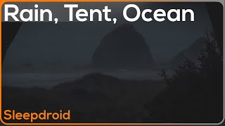 ► Rain in a Tent by the Ocean Rainstorm and Ocean Wave Sounds for Sleeping Night 10 hours lluvia [upl. by Madigan809]