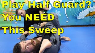 This BJJ Half Guard Sweep is So Effortless You Might Giggle [upl. by Egroeg]