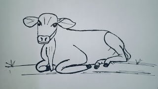 how to draw a cow tutorial [upl. by Jae]