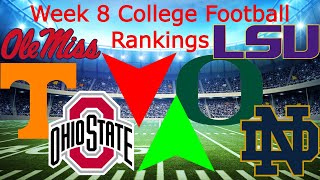 My Week 8 College Football Rankings  Updated Playoff Predictions [upl. by Yak91]