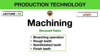 Broaching operation  Machining  lecture14  Tamil  poriyalaninpayanam [upl. by Misa]