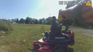 Suspect Tries to Evade Arrest on Lawnmower Cops [upl. by Udelle]