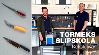 Knivslipning kökskniv filékniv amp flåkniv  Del 1  Tormeks slipskola live [upl. by Ahsilrae461]