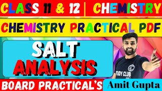 Salt Analysis Class 12 Practical  Salt Analysis Class 11 Practical Chemistry  Amit Gupta  NEET [upl. by Ancier]