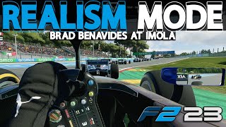 F2 23 REALISM MODE  Brad Benavides at Imola GP  NO HUD  COCKPIT  100 RACE  TRACKIR [upl. by Asil]