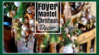 Christmas Decorations Foyer Stairway amp Mantel  Christmas Home Decor Ideas  Decorate w Me [upl. by Einnus]