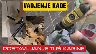 Renoviranje kupatilaZamena stare kade i postavljanje tuš kabine [upl. by Abehsile]