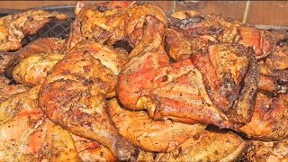 Cuisse de poulet au tonneau Barbecue Barrel Chicken Leg food chicken BBQ smoked [upl. by Kamila763]