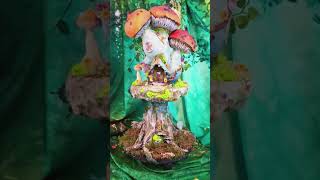 veilleuse champignons fantastiques mushroom fairy art flowers sculpture diy noel statue [upl. by Ennylhsa]