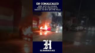 Falla provoca incendio de auto en Comalcalco Tabasco [upl. by Ardnaskela]