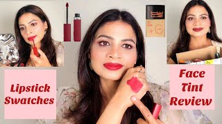 Loreal amp Maybelline Lipstick Swatches  Loreal Mascara amp Maybelline Face Tint Review [upl. by Lenhard]