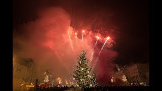 Novoročný ohňostroj 2018 Banská Bystrica [upl. by Ahsitam669]