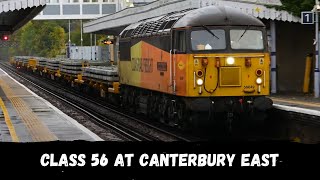 Class 56 049 passes through Canterbury East from Hoo Junction Up Yard to Faversham [upl. by Savihc]