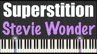 Superstition  Stevie Wonder  Piano Tutorial [upl. by Adnalay]