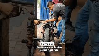 cómo enderezar chasis y tijera de moto fácil mecanica viral tips chasis [upl. by Ainoet]