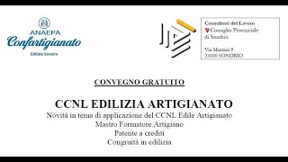 CCNL EDILIZIA ARTIGIANATO 19 luglio 2024 ore 900 [upl. by Almat]