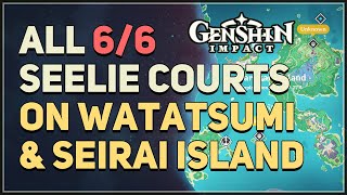 All 6 Seelie Courts on Watatsumi Island and Seirai Island Genshin Impact [upl. by Berghoff70]