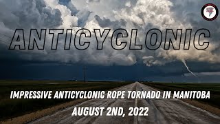 Impressive ANTICYCLONIC Rope Tornado Near Teulon Manitoba August 2nd 2022 [upl. by Maghutte585]