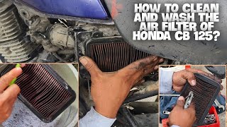 HOW TO CLEAN AND WASH THE AIR CLEANER HONDA CB 125 [upl. by Itirp326]