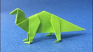 Dinozaur origami  Jak zrobić iguanodona dinozaura z Papieru  Zwierzęta origami [upl. by Etka]