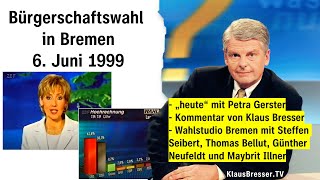 Bürgerschaftswahl in Bremen heuteSendung mit Petra Gerster und Klaus Bresser vom 6 Juni 1999 [upl. by Conny]