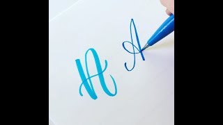 How to Write the Capital Alphabet 2 Styles in Calligraphy  Brush Lettering A to Z calligraphy [upl. by Yeloc]