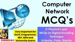 Lec 2 Physical Layer MCQs on Digital Encoding Techniques  UniPolar  Polar  BiPolar [upl. by Ahsenaj498]