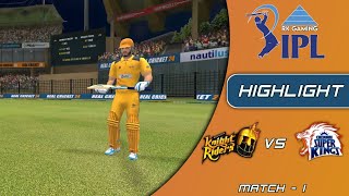 CHENNAI SUPER KINGS VS KOLKATA KNIGHT RIDERS  RK GAMING IPL 2011 MATCH 1  Real Cricket Swipe [upl. by Peer]