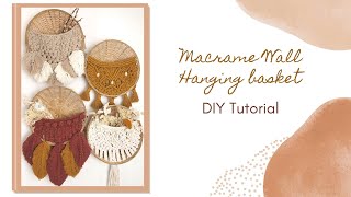 DIY Macrame basket  Wall Hanging basket with feathers [upl. by Sirk]