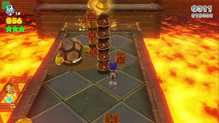 Super Mario 3D World  4Castle Lava Rock Lair  All Green Stars amp Stamp 100 Gameplay Walkthrough [upl. by Nihhi]