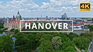 Hanover  Germany 🇩🇪  4K Drone Footage With Subtitles [upl. by Launamme]